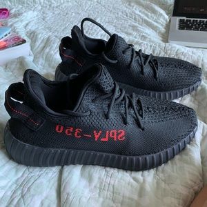 Black and red sneakers